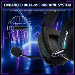 Ігрова гарнітура Attack Shark L80PRO Wireless, 2.4GHz/Bluetooth/3.5mm Black - мініатюра 4