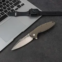 Ніж складаний туристичний Ruike P843-W (9 см) 12C27/G10 помаранчевий - мініатюра 6