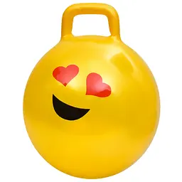 М'яч для фітнесу Смайл MS 4856Yellow 45 см, з ручкою, 300 г