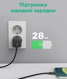 Кабель IRONN Type-C to Lightning PD 20W (1.8m) Black Nylon (CL20BN-L) - мініатюра 3