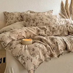 Постільна білизна з бавовни з текстурою льону Colorful Home Print 4 22090
