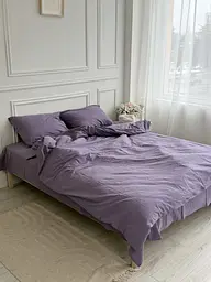 Постільна білизна двоспальне Dushka Home Варена бавовна преміум 21717 180х215 см лавандова