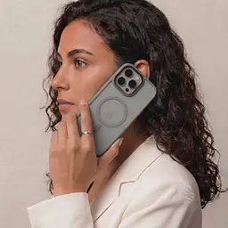 Чехол для Apple iPhone 15 Pro, Uniq MagCase, серый, противоударный, панель-накладка с MagSafe, ударопрочный TPU+PC, с магнитом MagSafe, поддержка полноценной беспроводной зарядки, ArmorStandart (ARM75278) - мініатюра 5