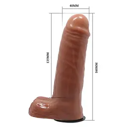 Страпон з вібрацією Ultra Vibrating LyBaile коричневий - мініатюра 2