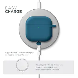 Силіконовий чохол для навушників Apple AirPods 4, Hang Case, синій, ультратонкий захисний кейс товщиною 2 мм, захист від подряпин, пилу та ударів, компактний, з карабіном для кріплення, ArmorStandart (ARM81281) - мініатюра 7