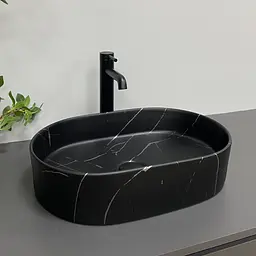 Умивальник VBI Verona 50 black marmo matt накладний VBI-011328, Чорний матовий - мініатюра 4