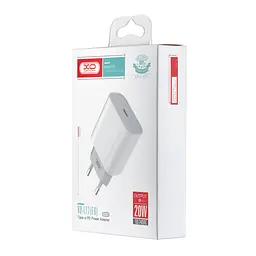 Мережевий зарядний пристрій XO L77 EU 20W PD Fast charger single head Білий - мініатюра 2