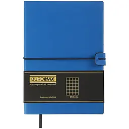 Блокнот А5 96 арк. BUROMAX Travel еко шкіра клітинка синій (BM.295121-02)