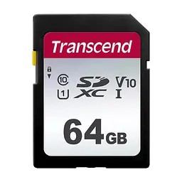 Карта памяти Transcend 64GB SDXC class 10 UHS-I U1 V10 (TS64GSDC300S)