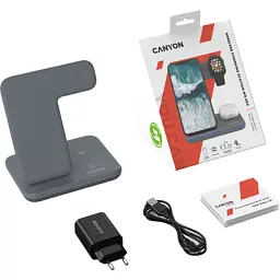 Зарядний пристрій Canyon WS-303, 3in1 Wireless Dark Grey (CNS-WCS303DG) - мініатюра 8