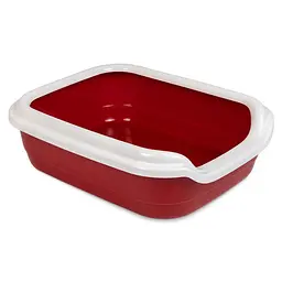 Туалет для котів Природа з бортиком Comfort 30 x 41 x 13.5 см пластик колір бордовий