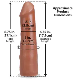 Фалоімітатор Doc Johnson The Realistic Cock ULTRASKYN 7 Inch Caramel - мініатюра 5