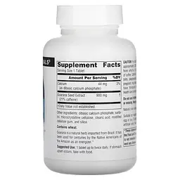 Передтренувальний комплекс Source Naturals Guarana Energizer 900 mg, 60 таблеток - мініатюра 2