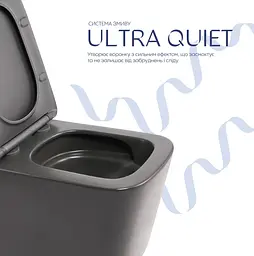 Унітаз підвісний Qtap Tern Ultra Quiet, Anthracite, з сидінням Slim Duroplast / Soft-close / Quick Release QTTER26AN48999 - мініатюра 4