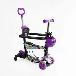 Самокат 5в1 Best Scooter, із додатковими колесами, захисний бампер, PU колеса зі світлом, LS-84099