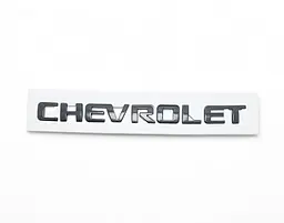 Емблема напис Chevrolet глянцева Чорна 195х18 мм Пластик на скотчі (Завод) - мініатюра 3