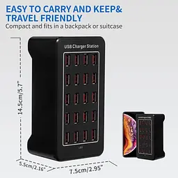 Зарядна станція ILEPO багатопортова на 20 USB портів 100 Вт / мережевий мультизарядний пристрій (19013) - мініатюра 8