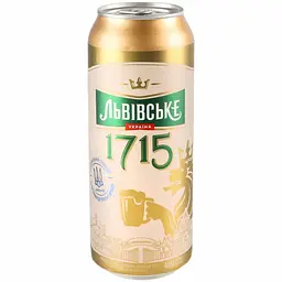 Упаковка пива Львівське 1715 світле 4.5% 11.52 л (0.48 л x 24 шт.) з/б - мініатюра 6