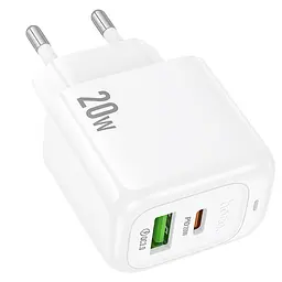 МЗП Hoco CS54A Surplus PD20W+QC3.0 (1USB-A/1C) White - мініатюра 3