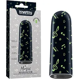 Вібратор для клітора Lovetoy Music Massager Glow In The Dark 8.5 см чорний