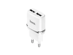 Мережевий зарядний пристрій Hoco C12 Smart dual USB charger White