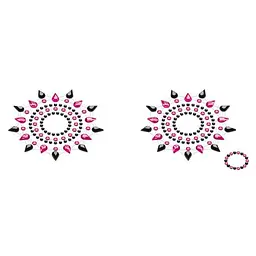 Пестиси Petits Joujoux Gloria set of 2 Black/Pink із кристалів, прикраса на груди (чорний)
