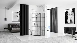 Душова кабіна Rea Hex 90x90 black REA-K8979, Чорний, Універсальна, прозорий - мініатюра 2