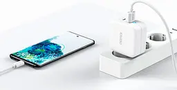 Мережевий зарядний пристрій Choetech PD 65W GaN Mini Fast Charger White (PD8002-EU-WH) [100840] - мініатюра 2