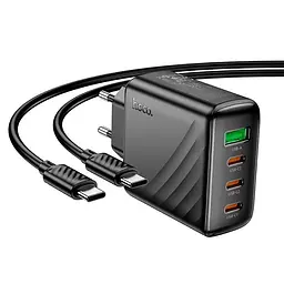 Зарядний пристрій адаптер живлення з кабелем C-C Hoco CS27A Supply charger 67W 4 порти - мініатюра 6