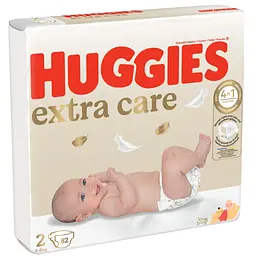 Підгузки Huggies Extra Care 2 (3-6 кг), 82 шт (5029053578088) - мініатюра 3