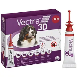 Краплі на холку Ceva VECTRA 3D (Вектра 3D) від зовнішніх паразитів для собак вагою від 40 до 65 кг – 3 піпетки
