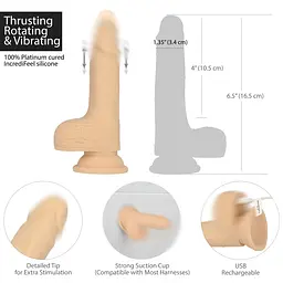 Фалоімітатор-пульсатор Naked Addiction 6.5″ Thrusting Dong With Remote ADDICTION SO7756 95657 - мініатюра 2