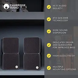 Cambridge Audio Minx MIN 22 Neat & Compact - супутниковий динамік, драйвери BMR, настінний (чорний) - мініатюра 2