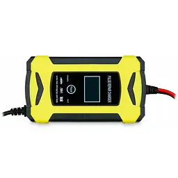Автомобільний зарядний пристрій Foxsur 12V 6A для акумуляторів з дисплеєм LCD (Жовтий) - мініатюра 6