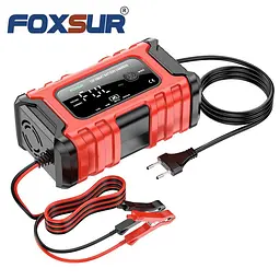 Автомобільний зарядний пристрій Foxsur FBC1206D 12V/6А Автоматичний імпульсний з функцією відновлення Red (19430) - мініатюра 6