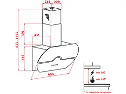 Витяжка Perfelli DNS 97123 B 1100 BL LED Strip - мініатюра 6