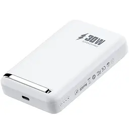 Портативний ЗП Power Bank WIWU Wi-P031 Magnetic з БЗП Qi2 30W 10000 mAh White - мініатюра 7
