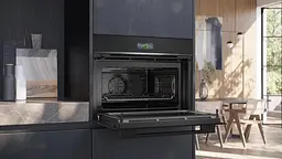 Духова шафа Siemens електрична компактна 45 л, A, дисплей, конвекція, ф-ція мікрохвиль, чорний - мініатюра 2