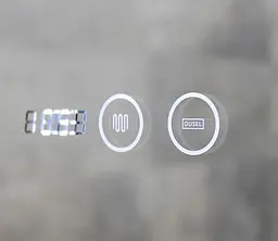 Дзеркало Dusel Led DE-M0065D Black 80x65 см сенсорне включення + підігрів годинник/темп, Чорний - мініатюра 5