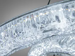 Сучасна підвісна LED люстра Diasha 1712/500+300ABK для спальні та вітальні, чорна, 2 кільця, 54 W, освітлення 10-16 м2 - мініатюра 4