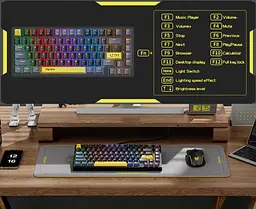 Клавіатура Onikuma ігрова M-52 з RGB підсвіткою бездротова геймерська Bluetooth для ПК і Mac - мініатюра 6