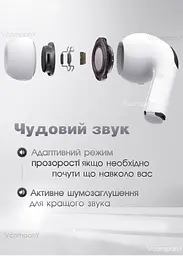 Бездротові навушники SmartX Pro Luxury Bluetooth навушники з детектором вуха, наушникі блютуз TWS White
- мініатюра 5