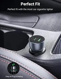 Зарядний адаптер для авто UGREEN CD213 2 порти C + U 52.5W сірий - мініатюра 7