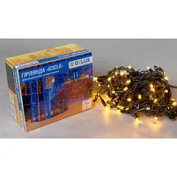 Гірлянда Delux ICICLE 75 LED 2 x 0.7 м IP44 EN Жовтий/чорний (90016591) - мініатюра 2