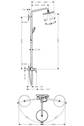Душова система Hansgrohe Croma 220 Showerpipe 27222000, Хром - мініатюра 2