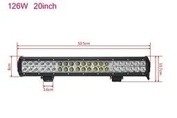 Світлодіодна балка фара LED / 500x100x65 mm / 126W / 3W x 42 / 10-30V / Ближнє та Далеке світло / 1 шт. (D-126W) - мініатюра 3