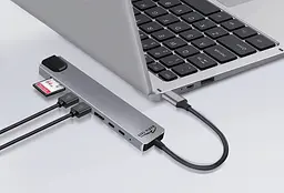 Док-станція USB3.1 Type-C -->HDMI/2xUSB-A/2xUSB-C/RJ45/SD/TF/PD 100W 8 in 1 Media-Tech - мініатюра 7