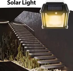 Потужний настінний сонячний світильник із датчиком руху Solar HW-999-2 акумуляторний вуличний ліхтар Чорний - мініатюра 4