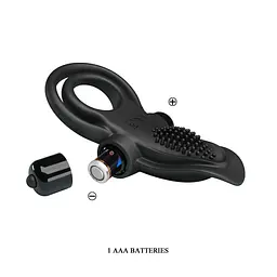 Ерекційне кільце на пеніс з вібрацією Pretty Love Vibro Penis Ring 11.3 см чорний - мініатюра 6