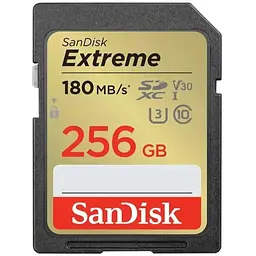 SanDisk Карта пам'яті SD 256GB C10 UHS-I U3 R180/W130MB/s Extreme V30